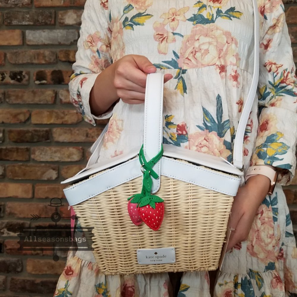 Kate Spade Picnic In Park Basket Strawberry BAG novelty handbag CROSSBODY STRAP - Picture 8 of 13